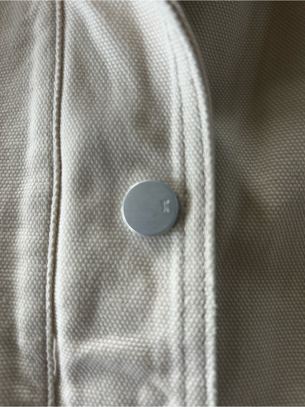 Pilcro Cream Jean Jacket with Plaid Trim - Picture 3 of 9